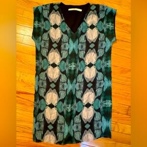 MARIE OLIVER turquoise and gray dress!